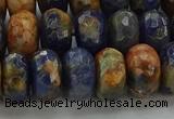 CSO764 15.5 inches 7*12mm faceted rondelle orange sodalite beads