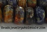 CSO767 15.5 inches 10*18mm faceted rondelle orange sodalite beads