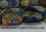 CSO784 15.5 inches 20*20mm faceted square orange sodalite beads