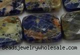 CSO785 15.5 inches 25*25mm faceted square orange sodalite beads