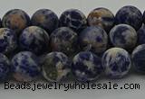 CSO802 15.5 inches 8mm round matte orange sodalite gemstone beads