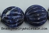 CSO84 15.5 inches 25mm flat round sodalite gemstone beads wholesale