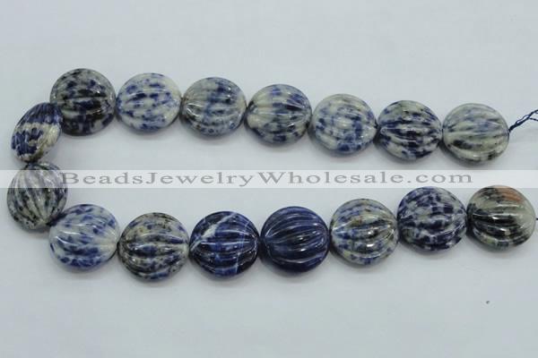 CSO84 15.5 inches 25mm flat round sodalite gemstone beads wholesale