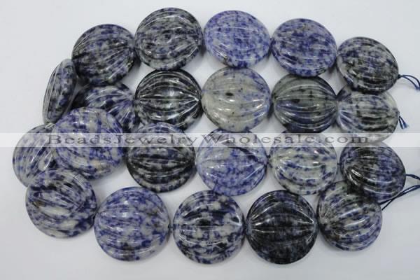 CSO85 15.5 inches 35mm flat round sodalite gemstone beads