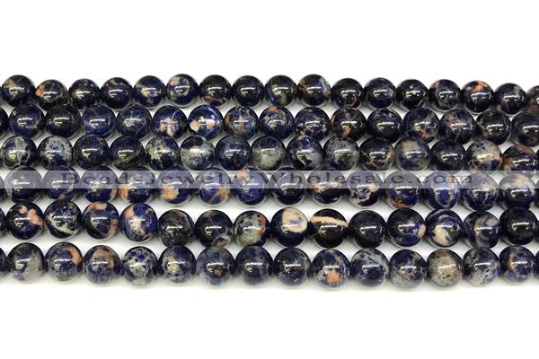 CSO920 15 inches 8mm round orange sodalite beads