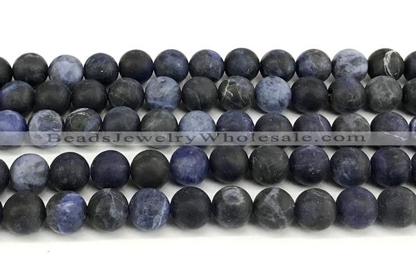 CSO929 15 inches 12mm round matte sodalite beads