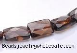 CSQ06 8*12mm faceted rectangle natural smoky quartz beads