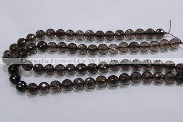 CSQ104 15.5 inches 12mm faceted round grade AA natural smoky quartz beads