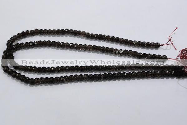 CSQ108 5*7mm faceted rondelle grade AA natural smoky quartz beads