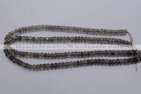 CSQ109 5*8mm faceted rondelle grade AA natural smoky quartz beads