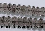 CSQ111 7*12mm faceted rondelle grade AA natural smoky quartz beads