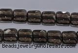 CSQ120 10*10mm facetad square grade AA natural smoky quartz beads