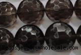 CSQ134 15.5 inches 20mm faceted round grade AA natural smoky quartz beads