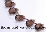 CSQ18 6*10mm faceted teardrop A grade natural smoky quartz beads