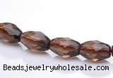 CSQ21 8*13mm faceted rice natural smoky quartz beads wholesale