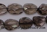 CSQ233 13*16mm faceted freeform grade AA natural smoky quartz beads