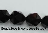 CSQ356 15.5 inches 16mm faceted nuggets smoky quartz beads