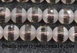 CSQ508 15.5 inches 10mm faceted round matte smoky quartz beads