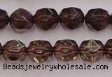 CSQ527 15.5 inches 8mm faceted nuggets smoky quartz gemstone beads