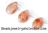 CSS06 10*15mm flat teardrop natural indian sunstone beads