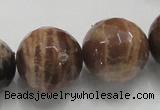 CSS103 15.5 inches 22mm faceted round natural sunstone beads wholesale