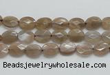 CSS105 15.5 inches 6*8mm faceted oval natural sunstone beads wholesale