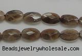 CSS106 15.5 inches 8*12mm faceted oval natural sunstone beads wholesale