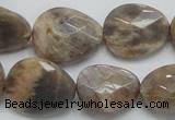 CSS111 15.5 inches faceted freeform natural sunstone beads wholesale