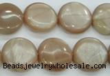 CSS204 15.5 inches 18mm flat round natural sunstone beads