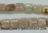 CSS208 15.5 inches 10*10mm square natural sunstone beads