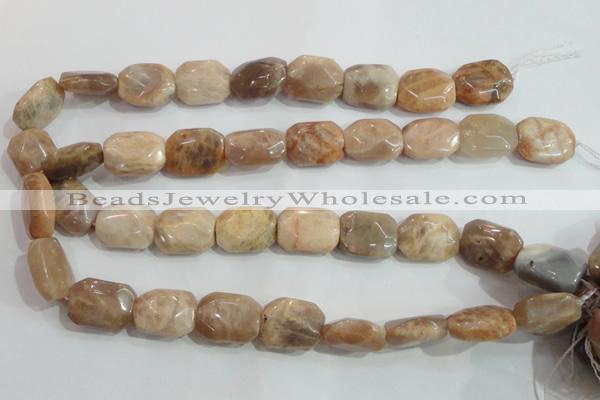 CSS258 15.5 inches 15*20mm faceted rectangle natural sunstone beads