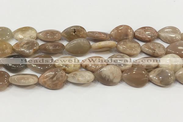 CSS409 15.5 inches 15*20mm flat teardrop sunstone beads wholesale