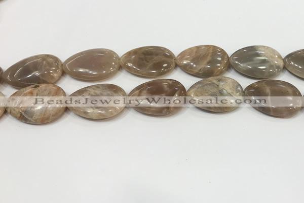 CSS411 15.5 inches 20*30mm flat teardrop sunstone beads wholesale