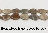 CSS412 15.5 inches 22*30mm flat teardrop sunstone beads wholesale