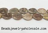 CSS413 15.5 inches 30*40mm flat teardrop sunstone beads wholesale