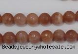 CSS504 15.5 inches 9mm faceted round natural golden sunstone beads