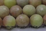 CSS615 15.5 inches 14mm faceted round yellow sunstone gemstone beads