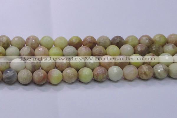 CSS618 15.5 inches 20mm faceted round yellow sunstone gemstone beads