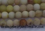 CSS621 15.5 inches 6mm round matte yellow sunstone gemstone beads