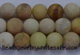 CSS622 15.5 inches 8mm round matte yellow sunstone gemstone beads