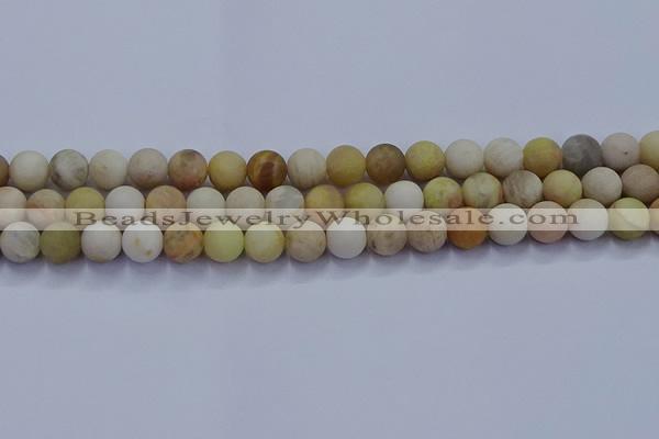 CSS623 15.5 inches 10mm round matte yellow sunstone gemstone beads