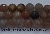 CSS641 15.5 inches 6mm faceted round sunstone gemstone beads