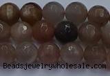 CSS642 15.5 inches 8mm faceted round sunstone gemstone beads