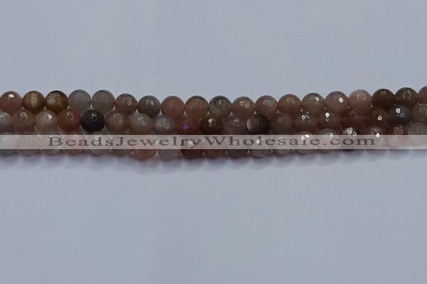 CSS642 15.5 inches 8mm faceted round sunstone gemstone beads