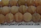 CSS652 15.5 inches 8mm round matte sunstone beads wholesale