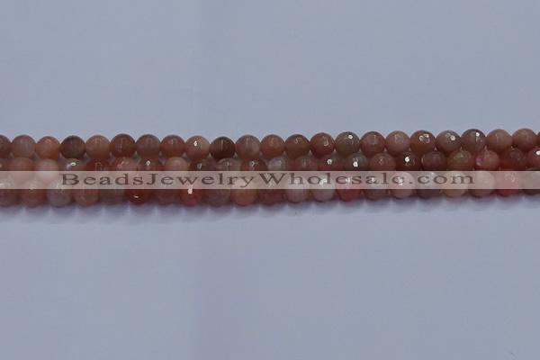 CSS671 15.5 inches 6mm faceted round sunstone gemstone beads