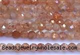 CSS835 15 inches 2mm faceted round golden sunstone beads