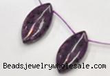 CSU23 20*40mm flat rice AB grade dyed natural sugilite beads