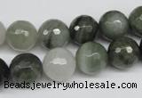 CSW15 15.5 inches 12mm faceted round seaweed quartz beads wholesale