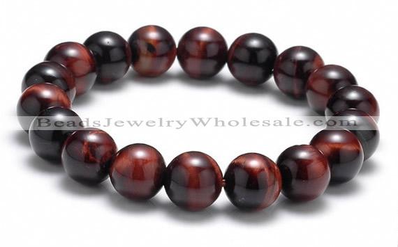 CTB09 7.5 inches 10mm round red tiger eye stretch bracelet